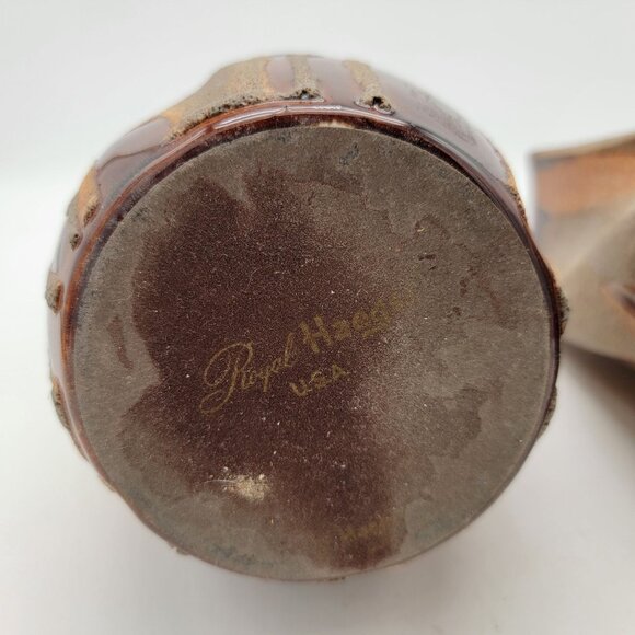 Pair of Royal Haeger Pottery Lava Drip Twist Vases - Picture 8 of 9